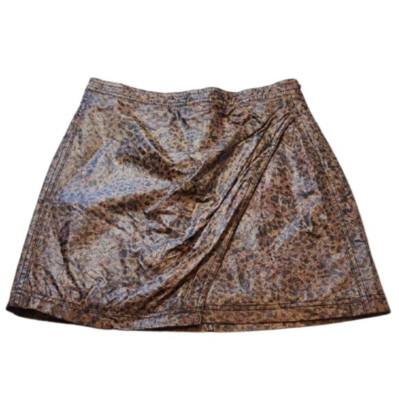 Free People Animal Print Faux Wrap Skirt l Size 2‎ - Picture 4 of 6